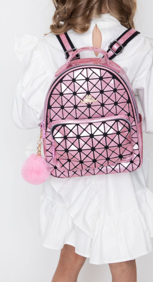 Junell5 Small Pink Glittery Backpack