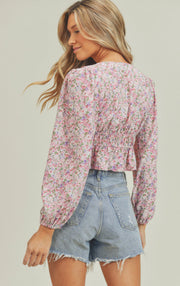Lilliana Pink Floral Blouse