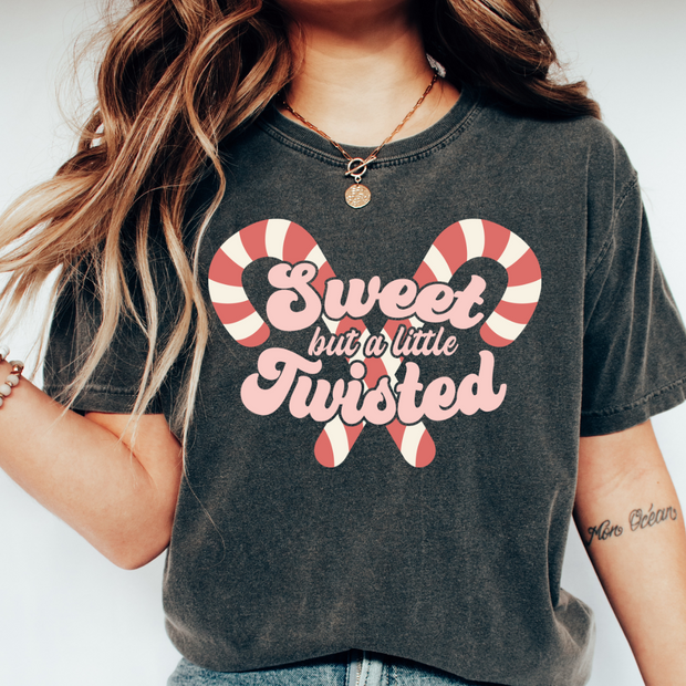 Over The Shop Sweet But Twisted Comfort Colors Holiday Tee