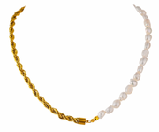 Avenue Chic Half Pearl Half Chain Necklace