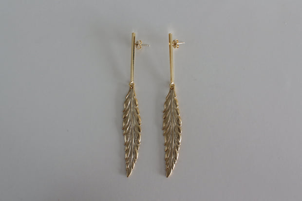 Avenue Chic Gold Plated Feather Earrings - The Gathering Shops