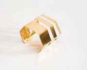 Avenue Chic Small Octagonal Brass Cuff Bracelet - The Gathering Shops