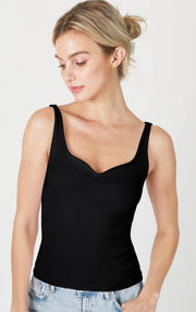 Lanette Ribbed Sweetheart Tank Top