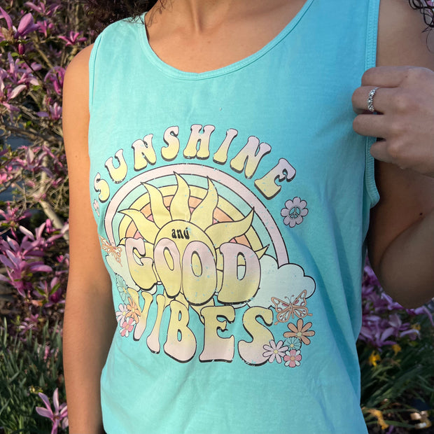 Sunshine and Good Vibes Comfort Colors Tank Top
