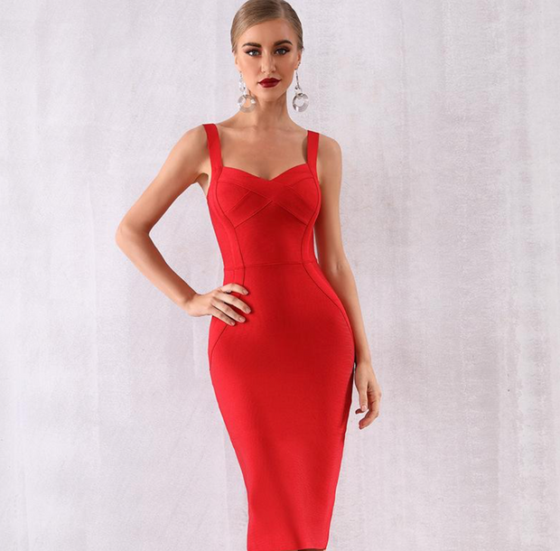 Giselle Solid Color Perfect Party Bandage Dress