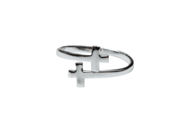 Avenue Chic Double Cross Knuckle Ring