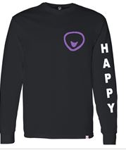 Found My Happy Happy Soul Long Sleeve 2 Sided Print T-Shirt Black/Purple