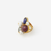 Avenue Chic Gole Temple Muse Gemstone & Pearl Statement Ring