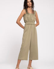 Olive Cropped Jumpsuit