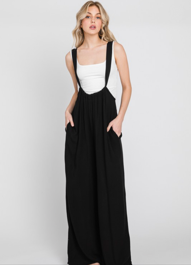 Washed Suspender Style Jumpsuit