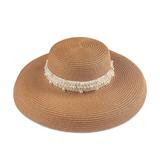 Somewhere Haute Straw Sun Hat With Pearl Band