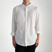 Mandarin Collar Stretch Pique Shirt